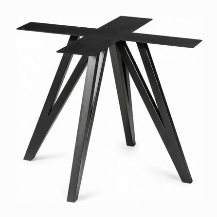 Butterfly-Tischgestell Metall - schwarz - Profil 4x4 cm - 90x90 cm - 72 cm hoch - Esstischgestell (Mittelfuß) aus pulverbeschichtetem Stahl, RAL 9005