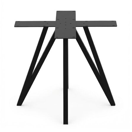 Butterfly-Tischgestell Metall - schwarz - Profil 4x4 cm - 90x90 cm - 72 cm hoch - Esstischgestell (Mittelfuß) aus pulverbeschichtetem Stahl, RAL 9005