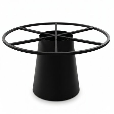 Säulen-Tischgestell Metall - schwarz -  Ø 65 cm - 74 cm hoch - mit Montagerahmen in Ø 100, 120 oder 140 cm - Esstischgestell (Mittelfuß) aus pulverbeschichtetem Stahl, RAL 9005