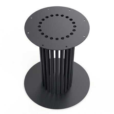 Säulen-Tischgestell Metall - schwarz -  Ø 22 cm - Bodenplatte: Ø 60 cm - 72 cm hoch - Esstischgestell (Mittelfuß) aus pulverbeschichtetem Stahl, RAL 9005