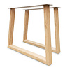 Eichen-Tischbeine in Trapezform - 2er-Set - 4x8 cm - 90 cm breit - 72 cm hoch - Trapezium-Esstischbeine / Tischkufen aus Eichenholz, rustikal (B/C)