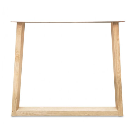 Eichen-Tischbeine in Trapezform - 2er-Set - 4x8 cm - 90 cm breit - 72 cm hoch - Trapezium-Esstischbeine / Tischkufen aus Eichenholz, rustikal (B/C)