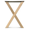 Eichen-Hochtischbeine in X-Form - 2er-Set - 8x8 cm - 71 cm breit - 100 cm hoch - Bartisch-/Stehtisch-Beine aus Eichenholz, rustikal (B/C)