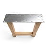 Eichen-Hochtischbeine in H-Form - 2er-Set - 8x8 cm - 71 cm breit - 100 cm hoch - Bartisch-/Stehtisch-Beine aus Eichenholz, rustikal (B/C)