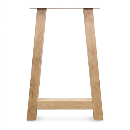 Eichen-Hochtischbeine in A-Form - 2er-Set - 8x8 cm - 69 cm breit - 100 cm hoch - Bartisch-/Stehtisch-Beine aus Eichenholz, rustikal (B/C)