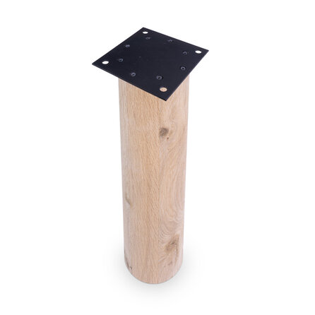 Runde Eichen-Tischbeine - 4 einzelne Tischbeine im Set -  Ø 12 - 72,5 cm hoch - Esstischbeine aus Eichenholz, rustikal (B/C)