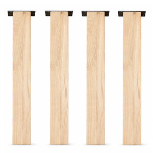 Eichen-Tischbeine in Blockform - 4 einzelne Tischbeine im Set - 10x10 cm - 72 cm hoch
