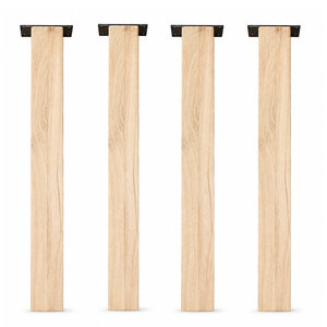 Eichen-Tischbeine in Blockform - 4 einzelne Tischbeine im Set - 8x8 cm - 72 cm hoch
