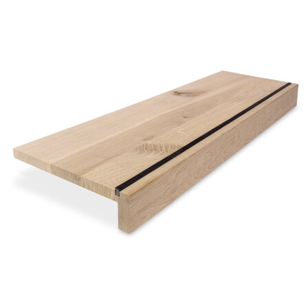 Renovierungsstufe Eiche - nach Maß - 2 cm (20 mm) dick - angesetzte Vorderkante 7,5 cm - Eichenholz rustikal (B/C) - Leimholz - HF 8-12% Renovierungsstufe Eiche - nach Maß - 2 cm (20 mm) dick - angesetzte Vorderkante 7,5 cm - Eichenholz rustikal (B/C) - Leimholz - HF 8-12%