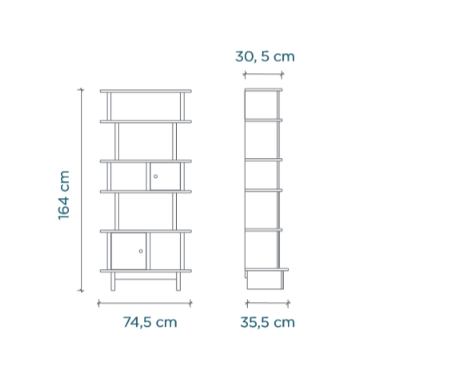 Afmetingen Vertical Mini Library Oeuf