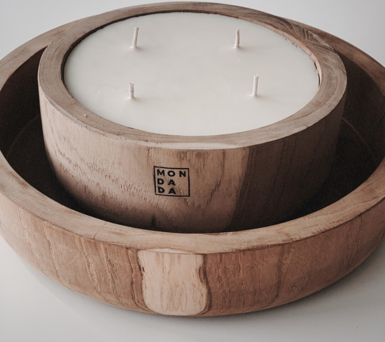 wood bowl candle + bowl Mon Dada