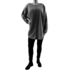 6125  Trui lang fleece mêlee