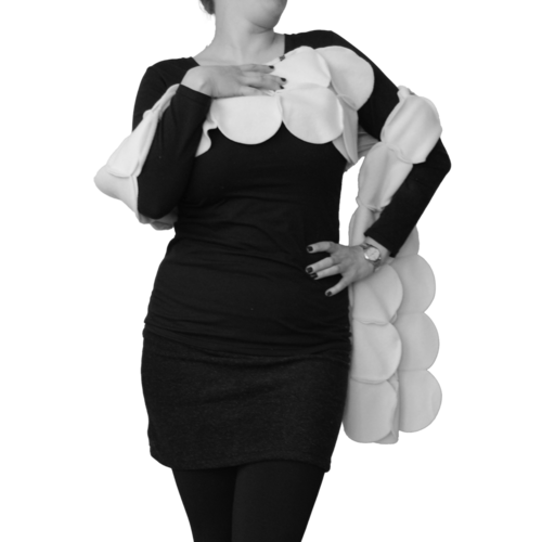 8165.1 Sjaal cirkels fleece melee 