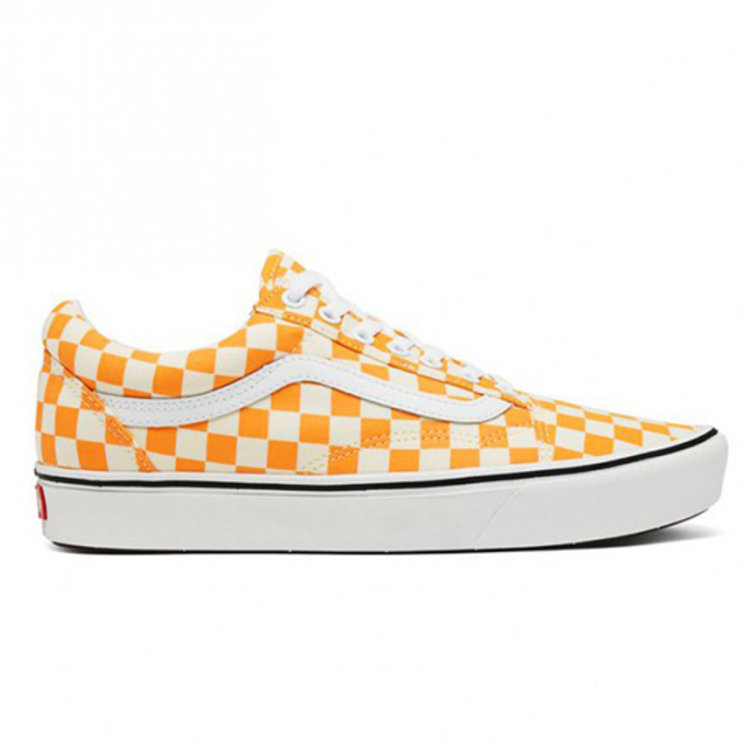 yellow checkerboard vans lace up