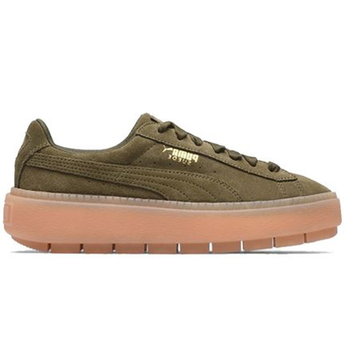 puma suede platform perf grise