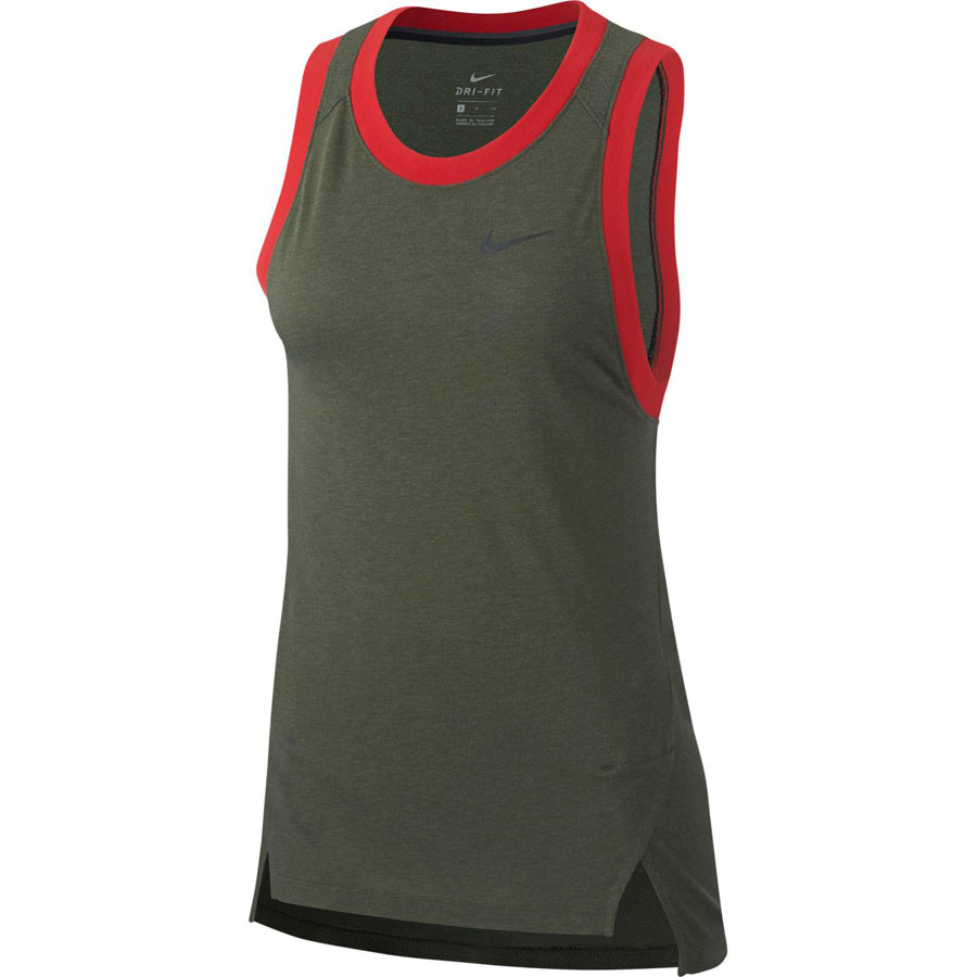 Nike Elite Dames Basketball Tank Top Khaki Dri-Fit Kledingmaat : XL