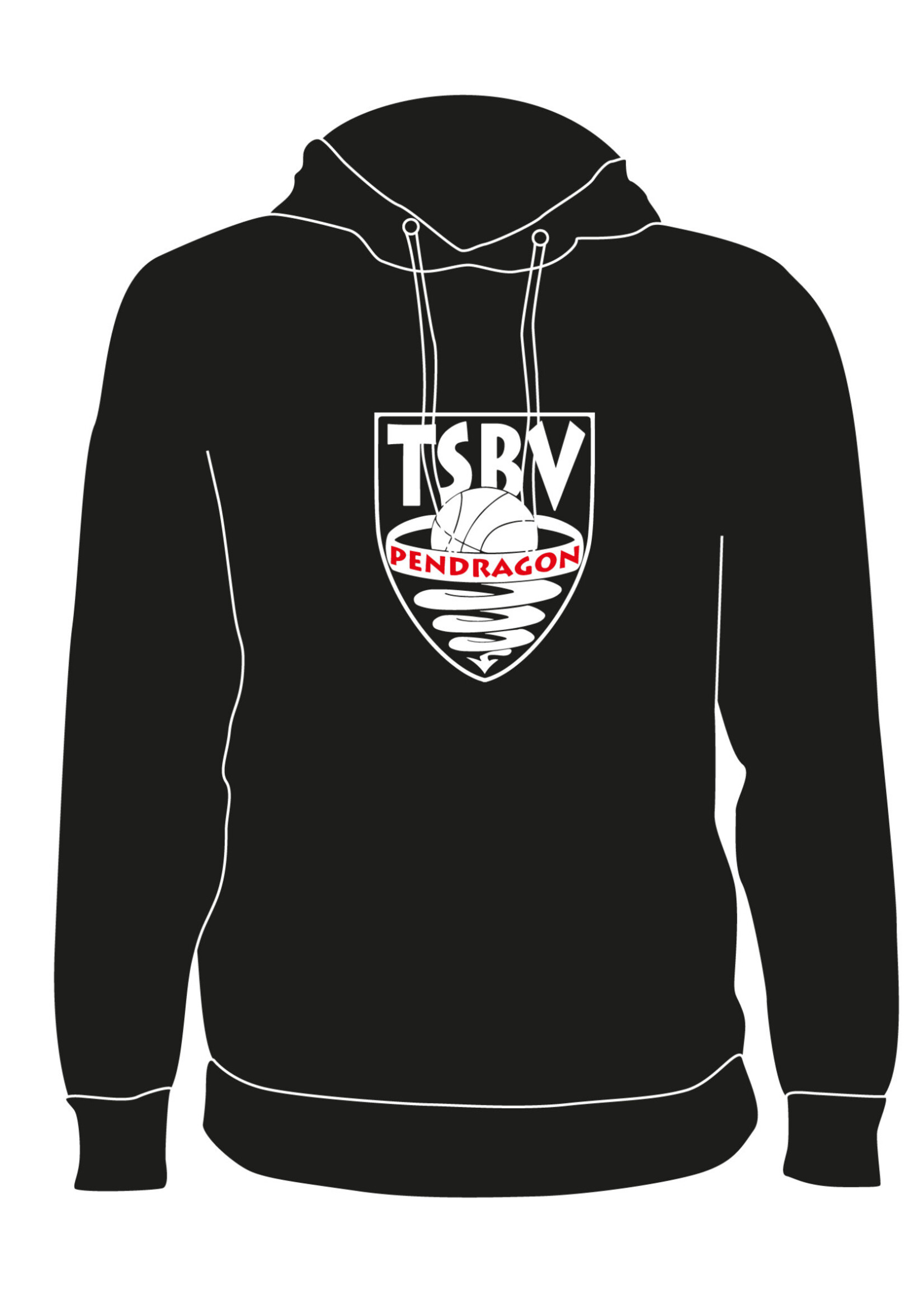 Burned Teamwear T.S.B.V. Pendragon Hoodie Logo Groot Zwart