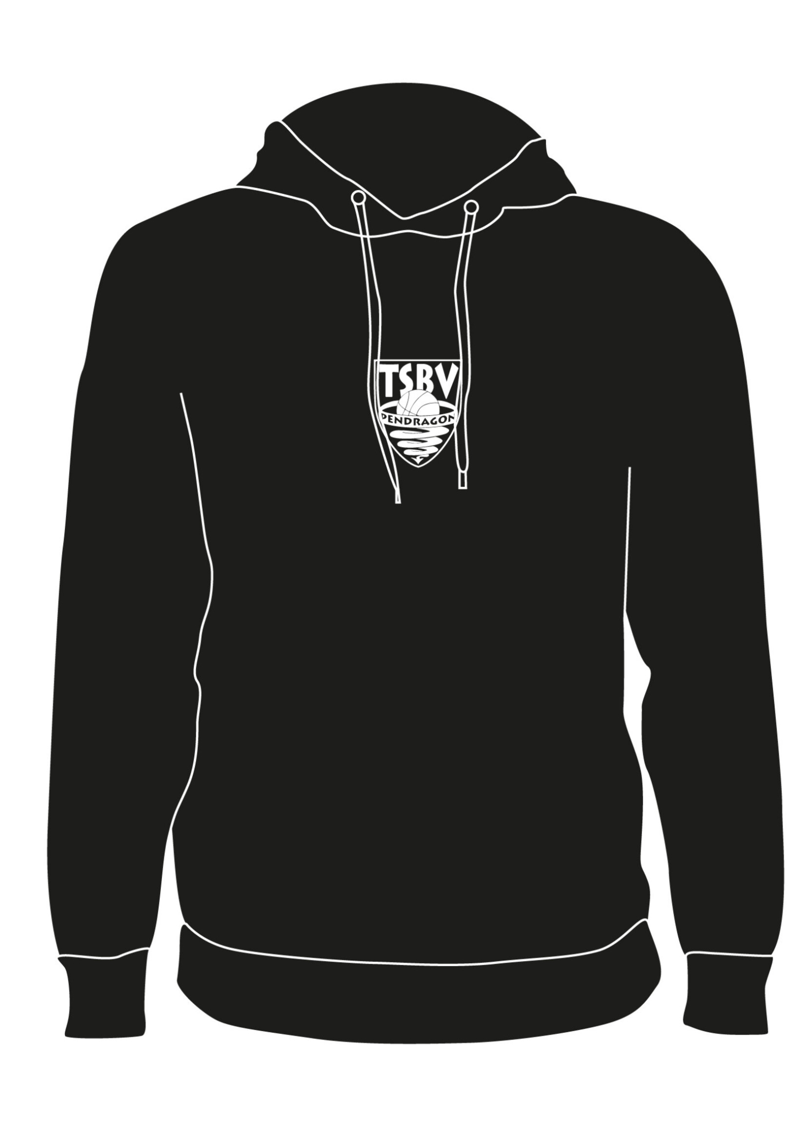 Burned Teamwear T.S.B.V. Pendragon Hoodie Logo Klein Zwart