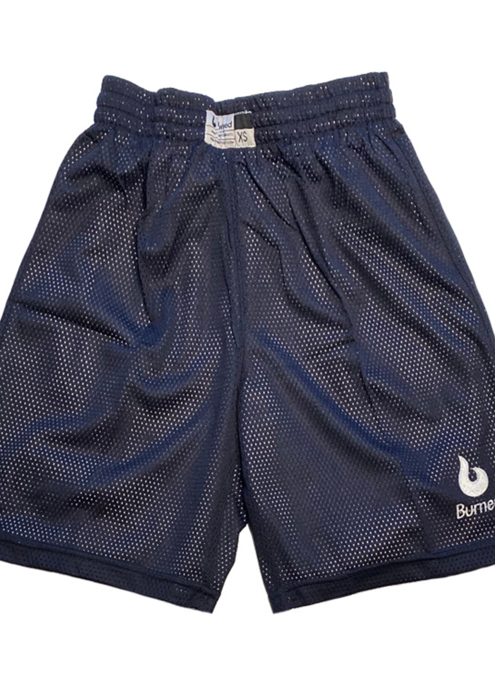 Burned Big Hole Mesh Short Dubbelzijdig Donkerblauw Wit