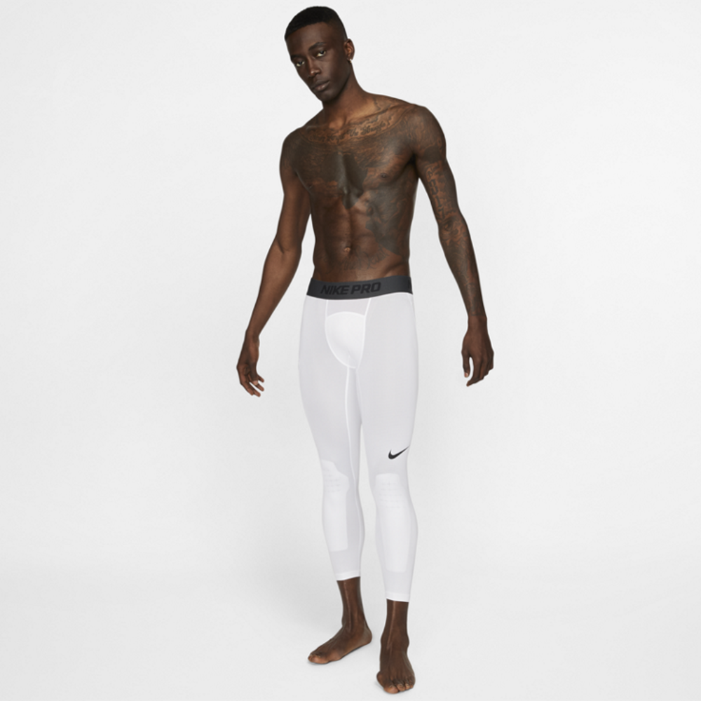 NIKE NBA PRO HYPERSTRONG 3/4 BASKETBALL COMPRESSION TIGHTS WHITE