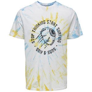 Only & Sons Only & Sons Tie Dye T-Shirt Stop Thinking White