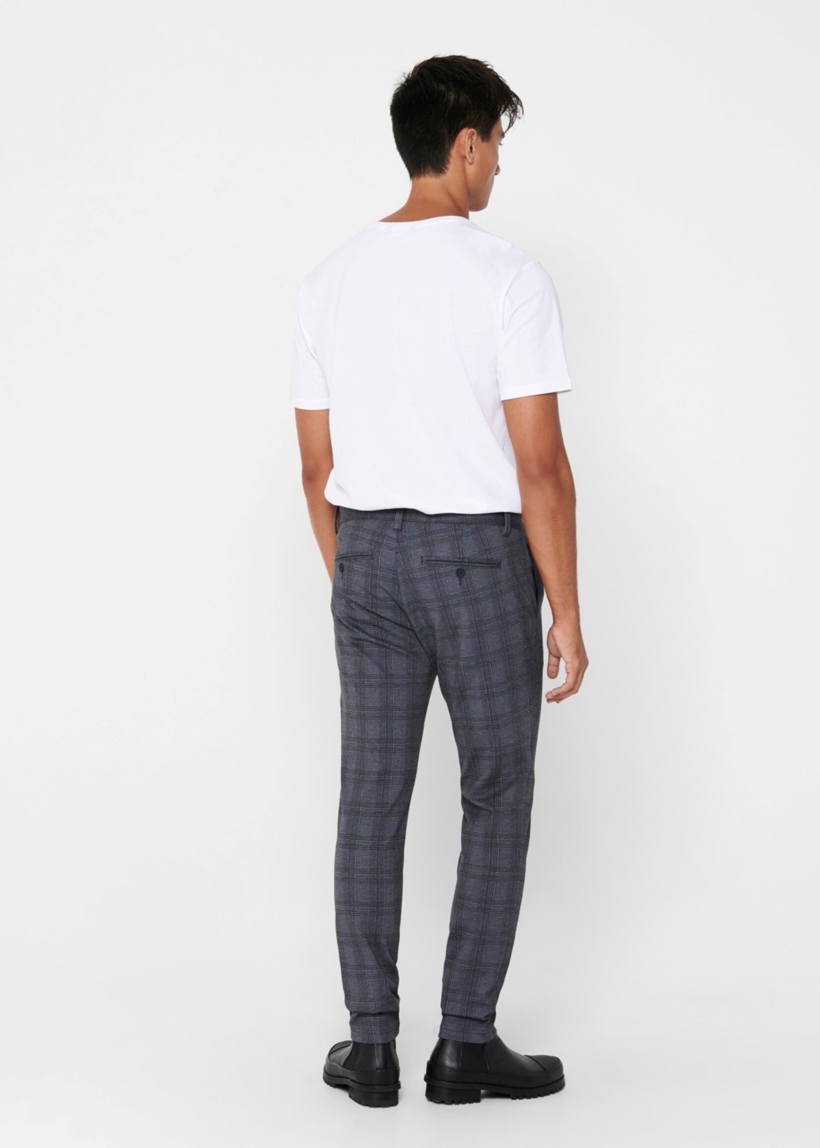 Only & Sons Only & Sons Onsmark Kamp Tap pants Grey Chequered