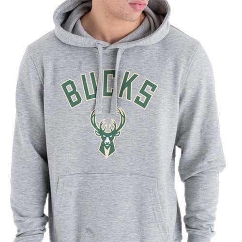New Era Milwaukee Bucks Hoodie - Sporttrui - Grijs - M - Basketbal