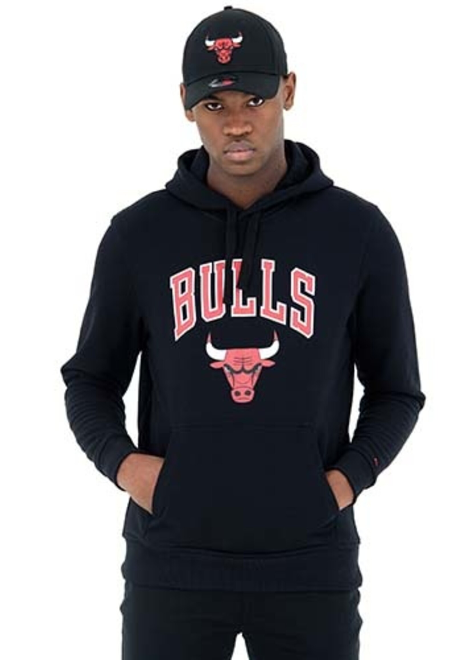 New Era New Era Chicago Bulls Hoodie Zwart Rood