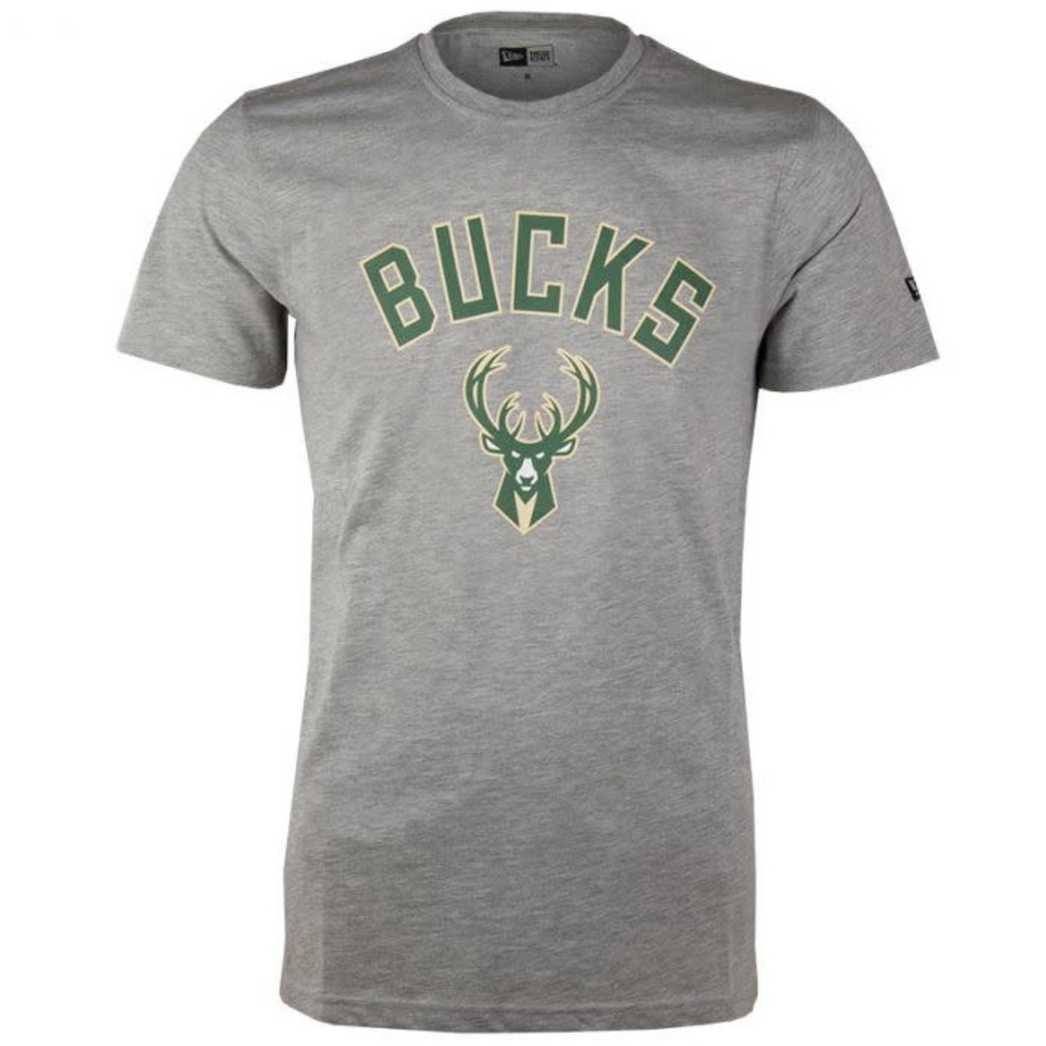 New Era NBA Tee Milwaukee Bucks Grey - Burned Sports
