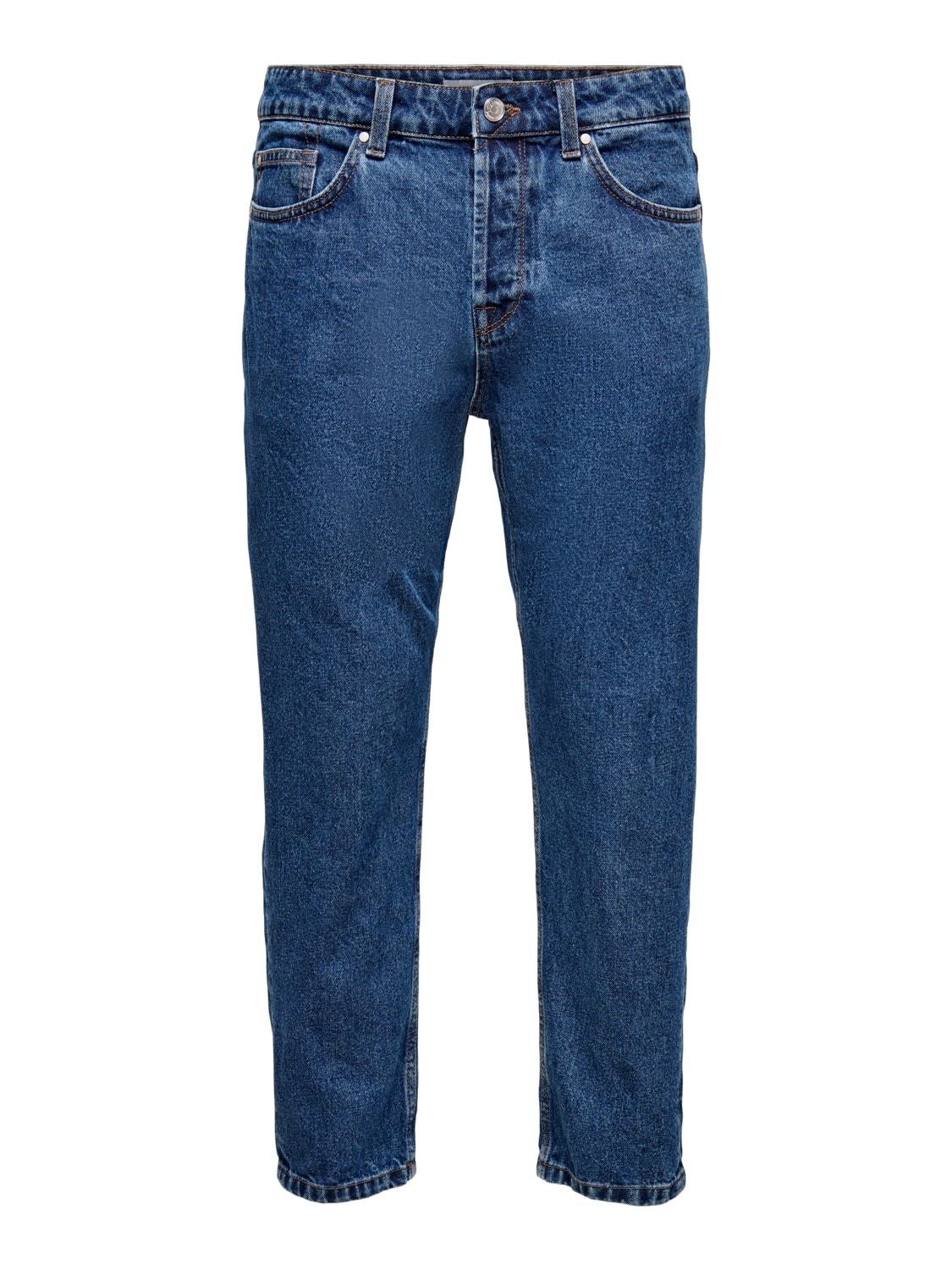 Straight fit jeans van katoen, model 'Avi Beam'