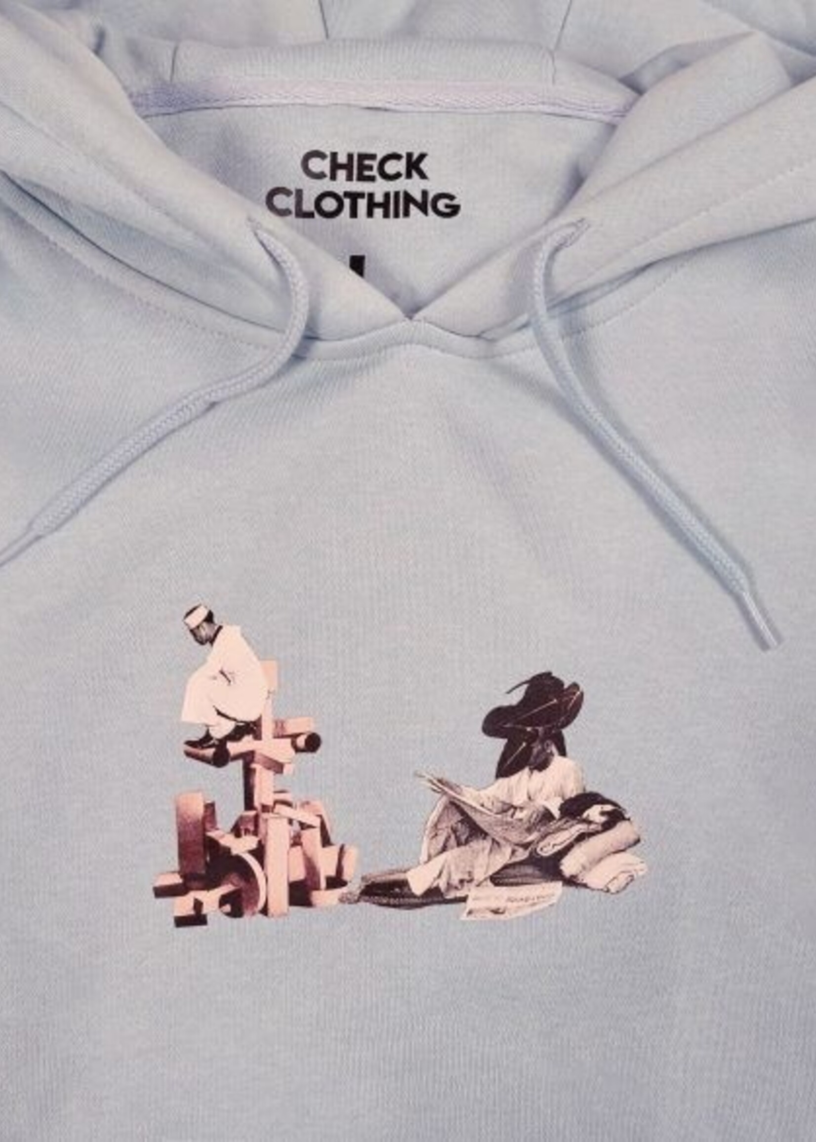 Check Clothing Check Clothing Daily News Hoodie Ocean Blue