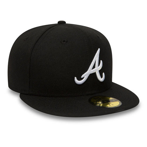 New Era New Era Atlanta Braves 59Fifty Fitted Cap Zwart Wit