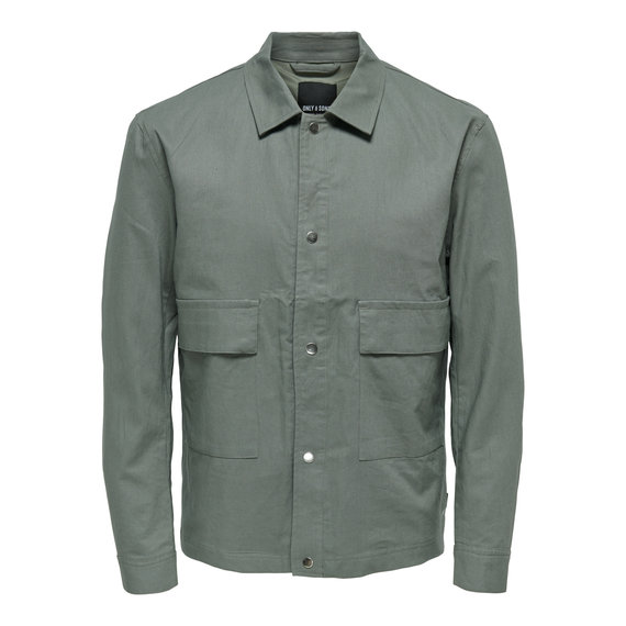 Only & Sons varsity bomber jacket in green