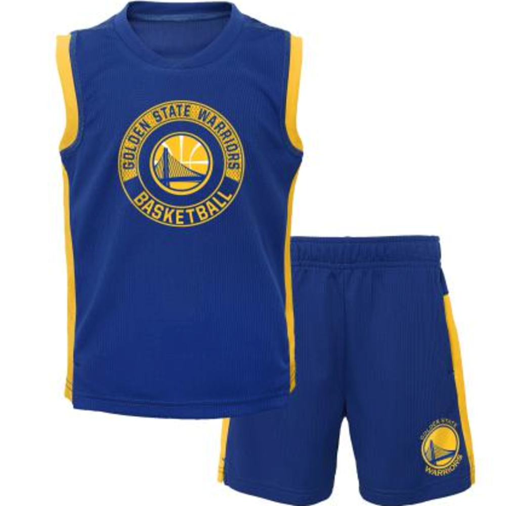 Outerstuff Golden State Warriors Toddler Royal Training Camp Tank Top & Shorts Set Size: 2T
