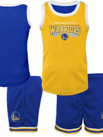 Outerstuff Golden State Warriors Kids Jersey Short Set Yellow