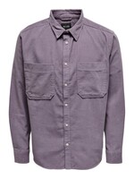 Only & Sons Alp Relaxed Washed Corduroy Shirt Purple Ash