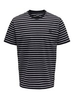 Only & Sons Henry Stripe T-Shirt Donkerblauw Wit