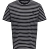 Only & Sons Henry Stripe T-Shirt Donkerblauw Wit Only & Sons Henry Stripe T-Shirt Donkerblauw Wit