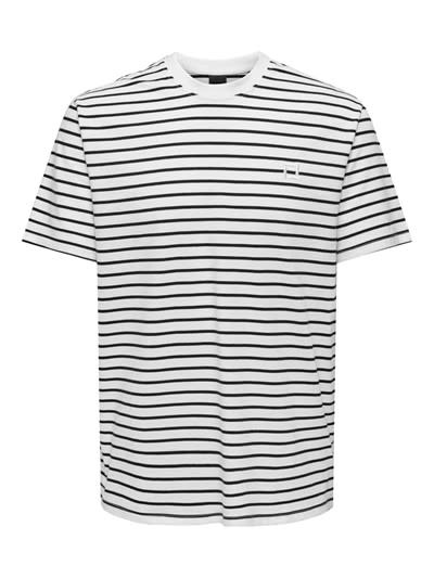 Only & Sons T-shirt Onshenry Reg Stripe Ss Tee Noos 22024741 Bright White Mannen Maat - XS