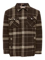 Only & Sons Creed Loose Check Wool Jacket Brown