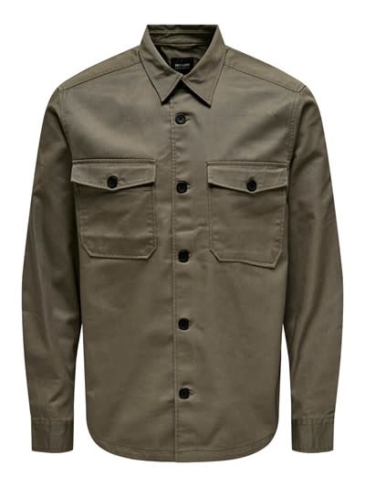 ONLY & SONS ONSMILO OVR MERCERIZED TWILL LS SHIRT Heren - Maat S