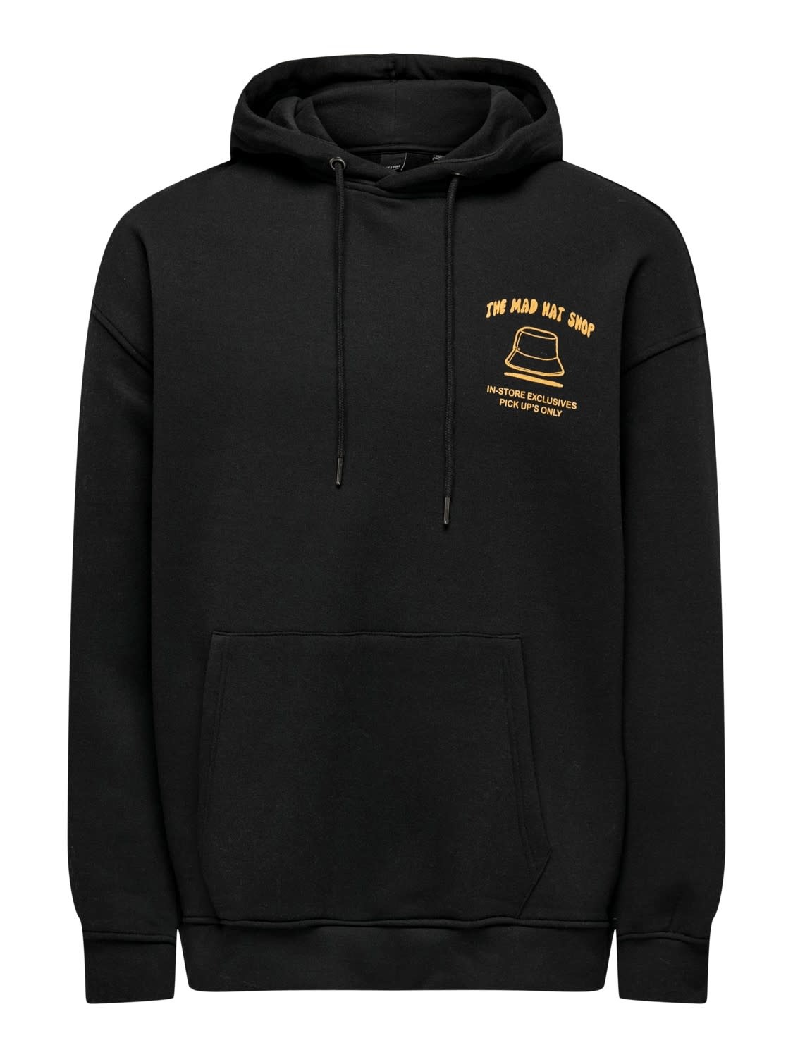 Only & Sons The Mad Hat Shop Hoodie Black & Yellow Only & Sons The Mad Hat Shop Hoodie Black & Yellow