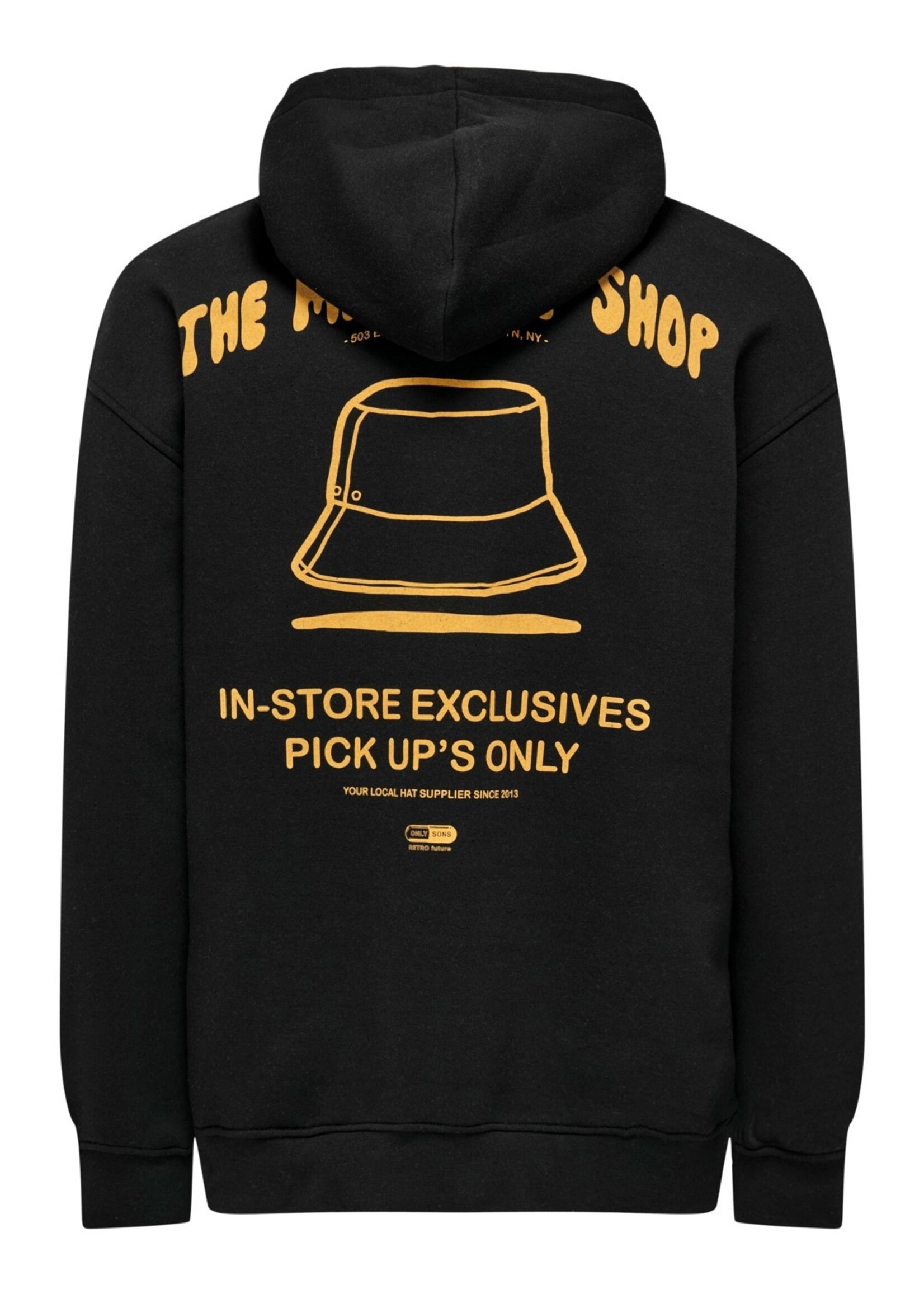Only & Sons The Mad Hat Shop Hoodie Black & Yellow