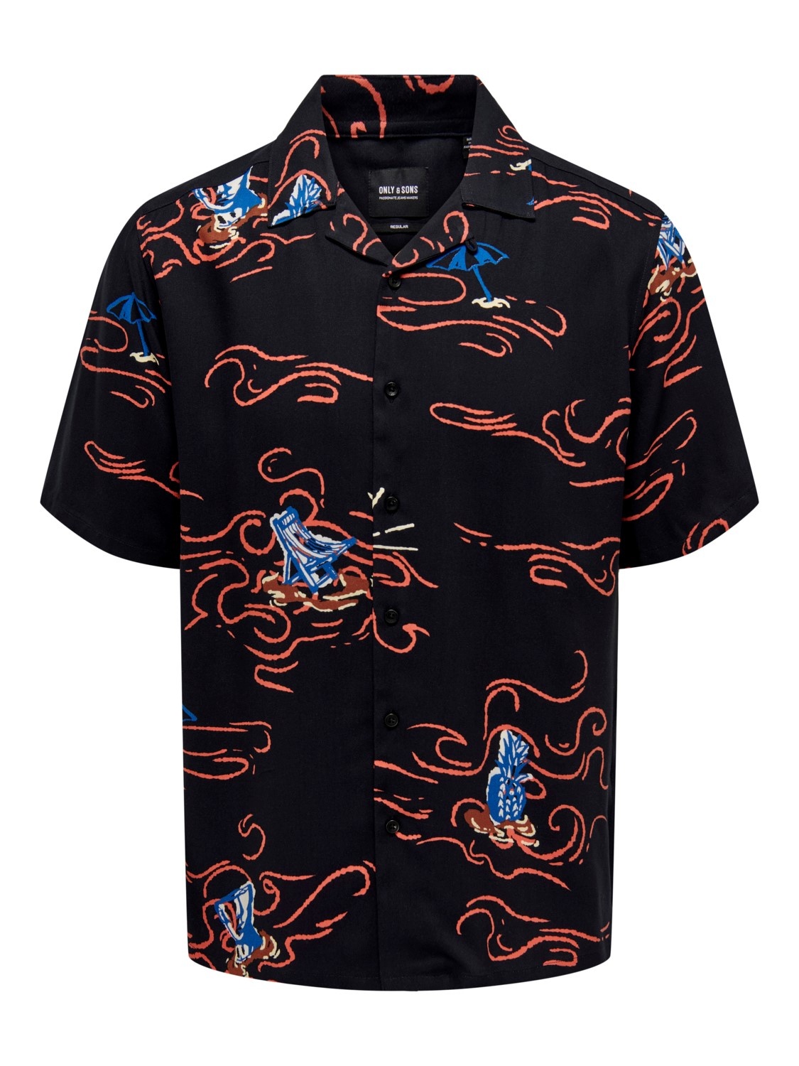 Only & Sons Boy Life Viscose Shirt Navy Only & Sons Boy Life Viscose Shirt Navy