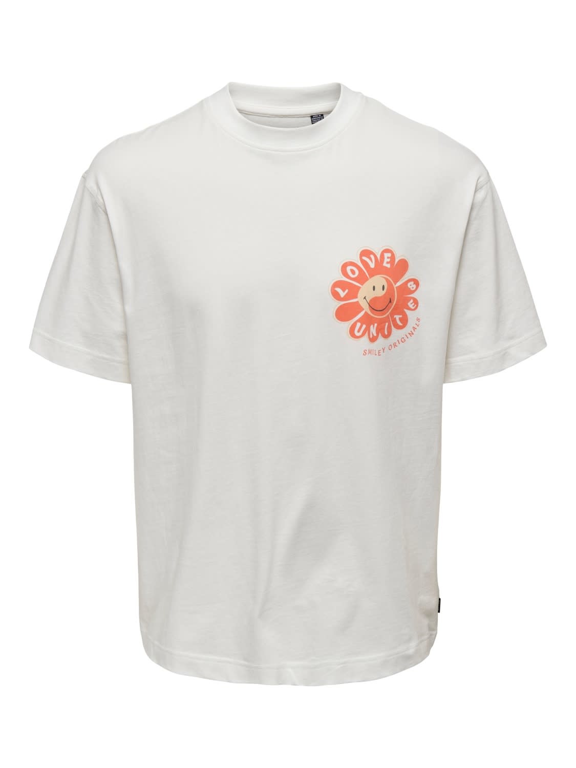 Only & Sons Smiley Relaxed Tee White Only & Sons Smiley Relaxed Tee White