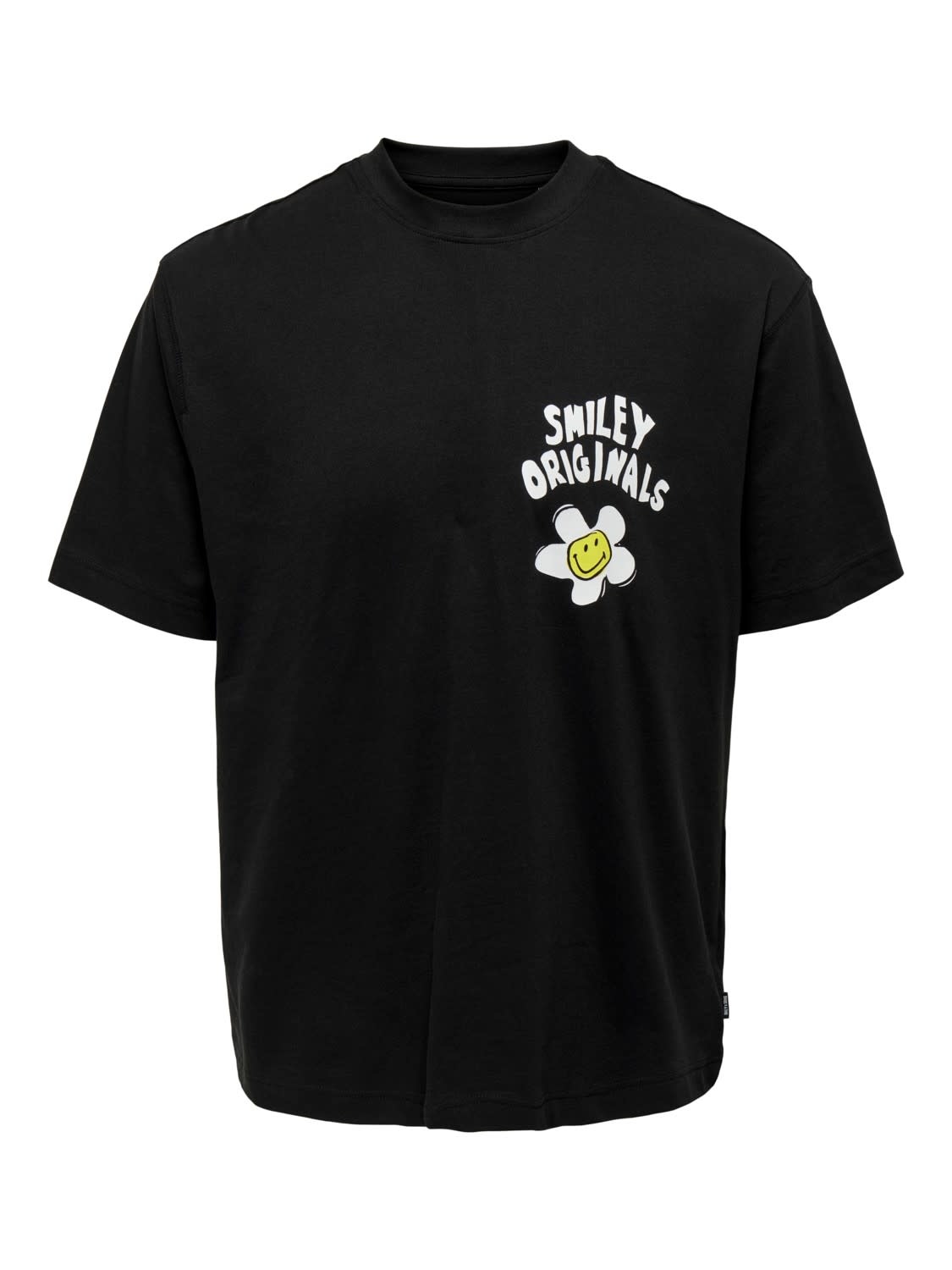 Only & Sons Smiley Relaxed Tee Black Only & Sons Smiley Relaxed Tee Black