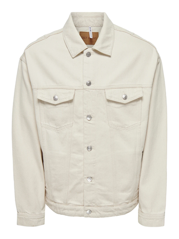 Cream oversized hotsell denim jacket