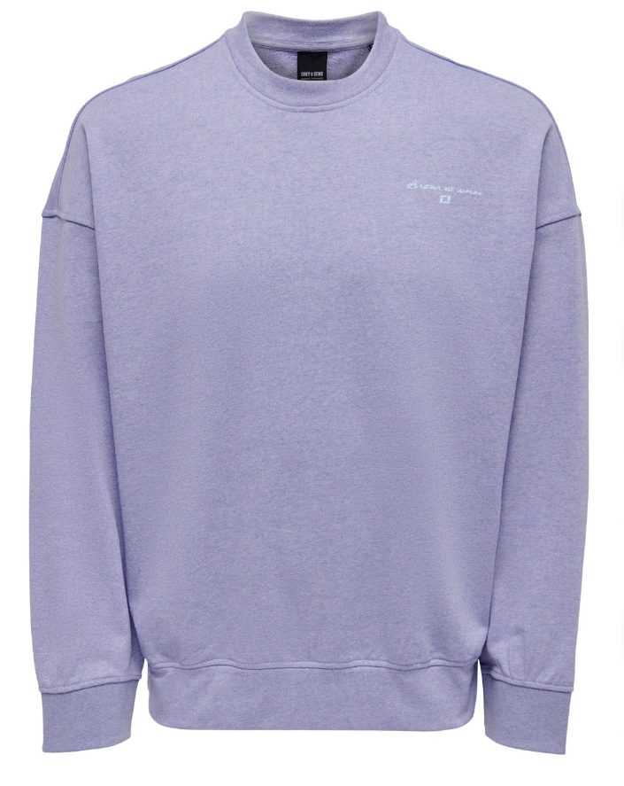 Only & Sons Layne Life Vintage Crewneck Paars Only & Sons Layne Life Vintage Crewneck Paars
