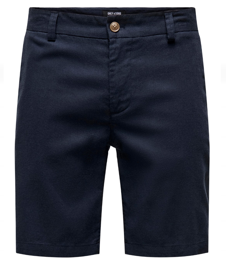 Only & Sons Eli Linen Mix Short Navy Only & Sons Eli Linen Mix Short Navy
