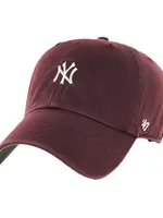 47 Brand New York Yankees Base Runner Mini Logo Cap Dark Maroon